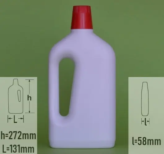 Sticla plastic 1 litru (1000ml) culoare alb cu capac dozator rosu